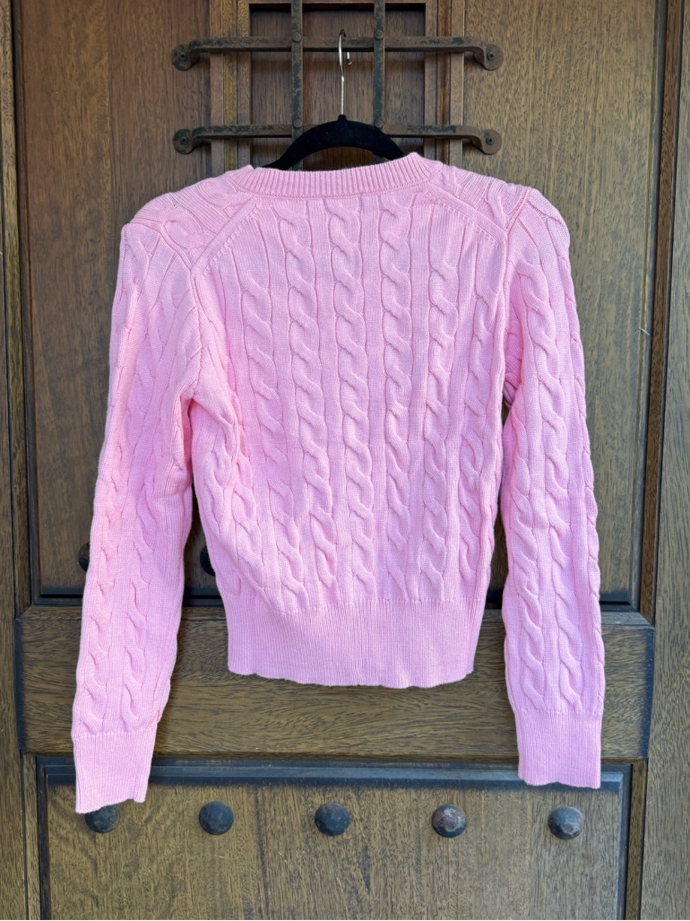 Polo by Ralph Lauren Light Pink Cable-Knit Button Cardigan Size S, M - Picture 5 of 5